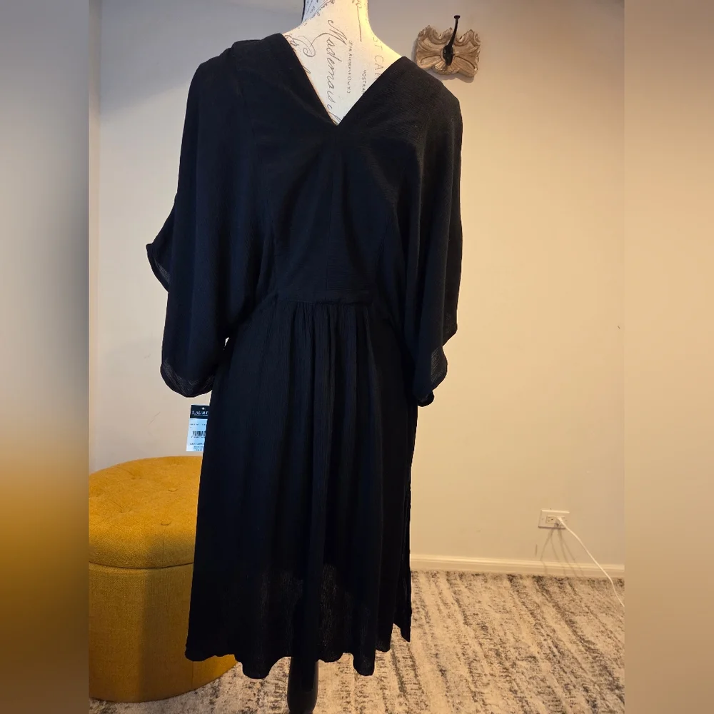 Ralph Lauren Black  Swimware  Dress. Adjustables Side Cords, Size L.